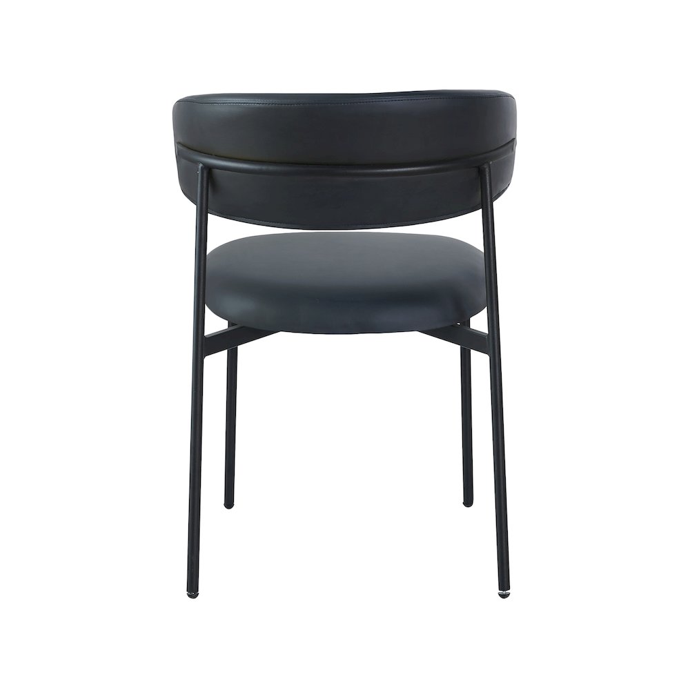 Lupita Black Vegan Leather Dining Chair, Set of 2. Picture 2