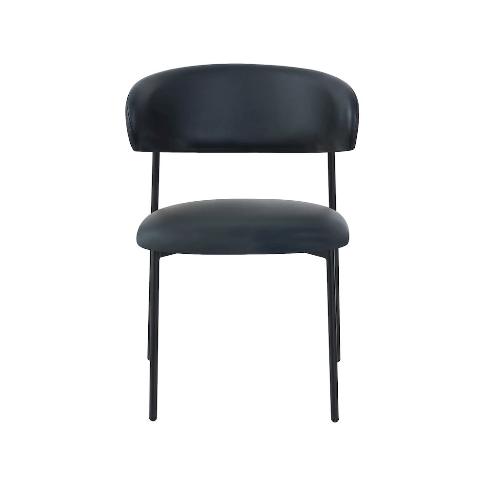 Lupita Black Vegan Leather Dining Chair, Set of 2. Picture 3