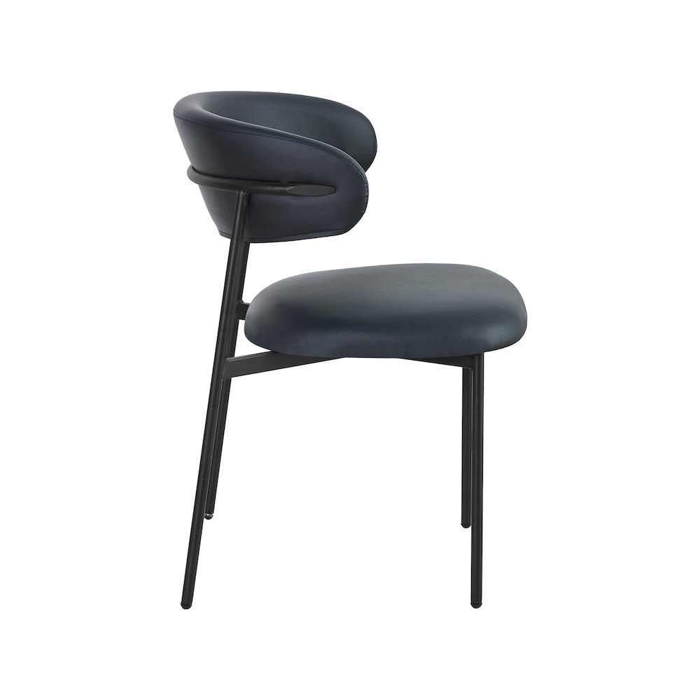 Lupita Black Vegan Leather Dining Chair, Set of 2. Picture 4