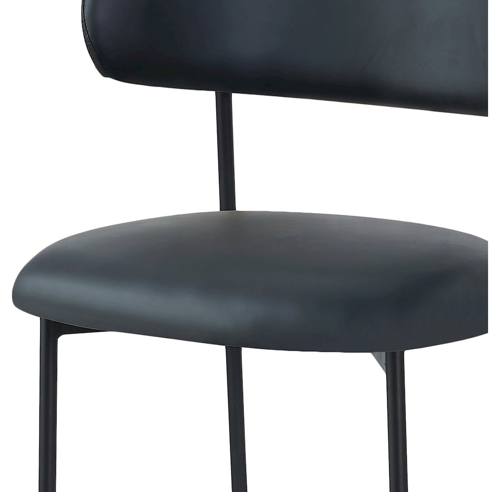 Lupita Black Vegan Leather Dining Chair, Set of 2. Picture 5