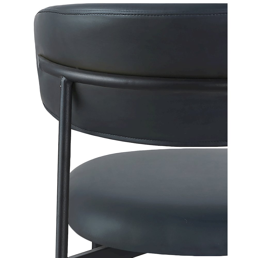 Lupita Black Vegan Leather Dining Chair, Set of 2. Picture 6
