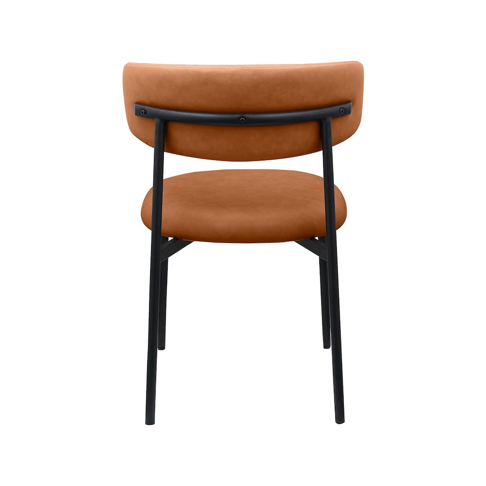 Lupita Cognac Vegan Leather Dining Chair, Set of 2. Picture 2