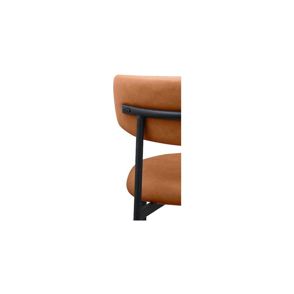 Lupita Cognac Vegan Leather Dining Chair, Set of 2. Picture 6