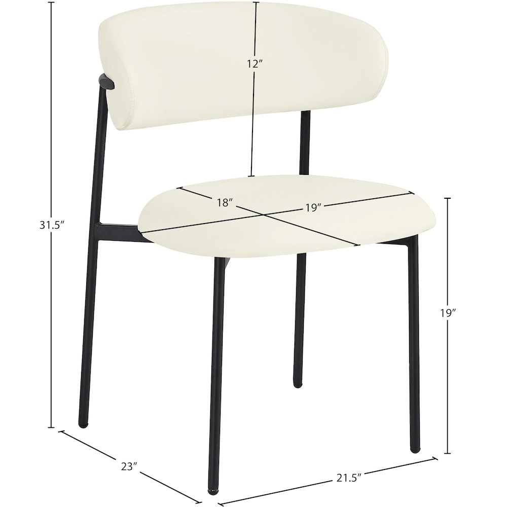Lupita Cream Vegan Leather Dining Chair, Set of 2. Picture 7