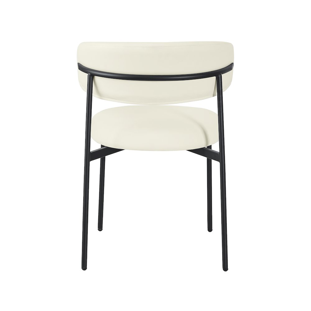 Lupita Cream Vegan Leather Dining Chair, Set of 2. Picture 2