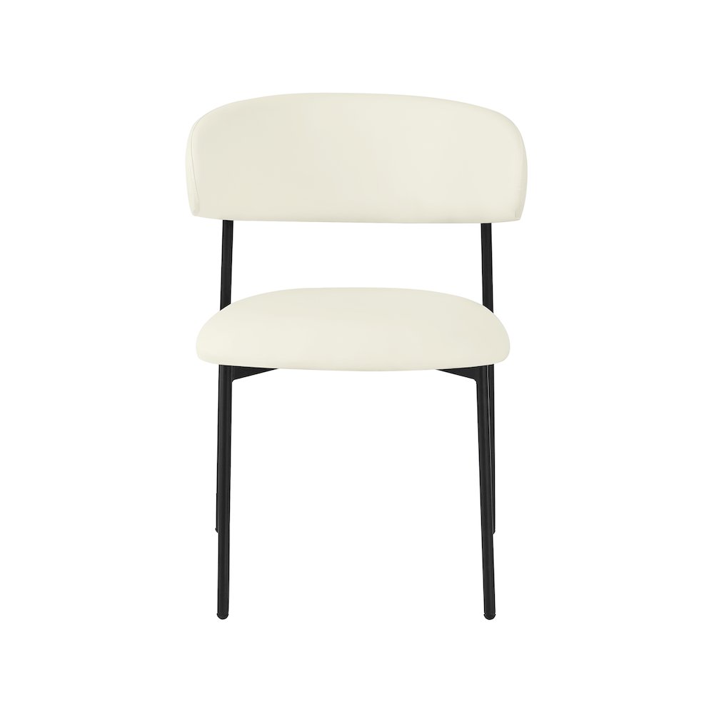 Lupita Cream Vegan Leather Dining Chair, Set of 2. Picture 3