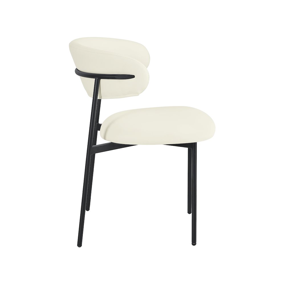 Lupita Cream Vegan Leather Dining Chair, Set of 2. Picture 4