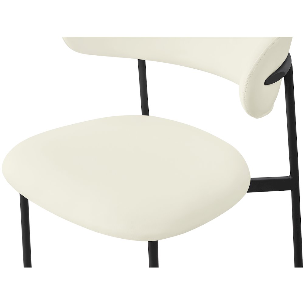 Lupita Cream Vegan Leather Dining Chair, Set of 2. Picture 5