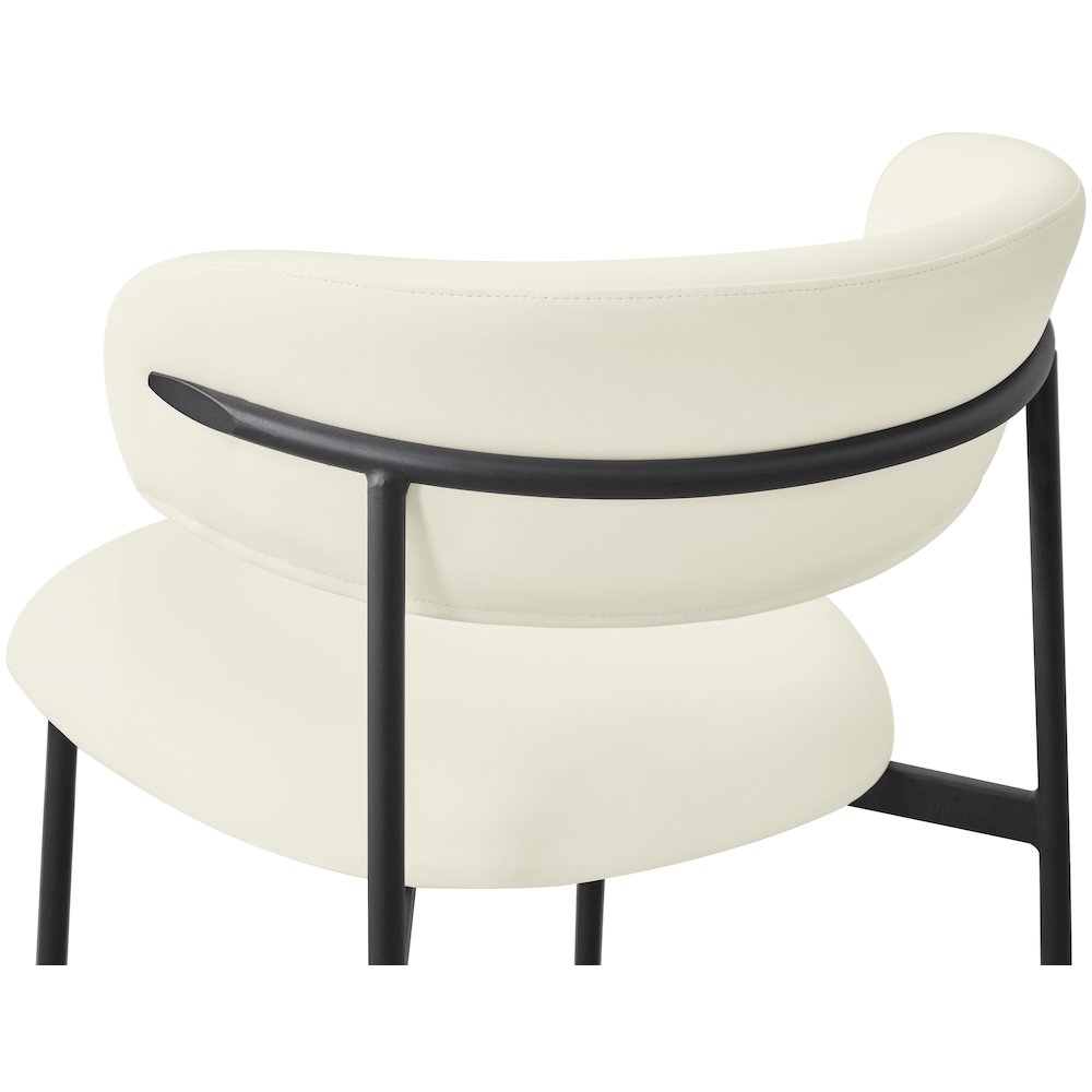 Lupita Cream Vegan Leather Dining Chair, Set of 2. Picture 6
