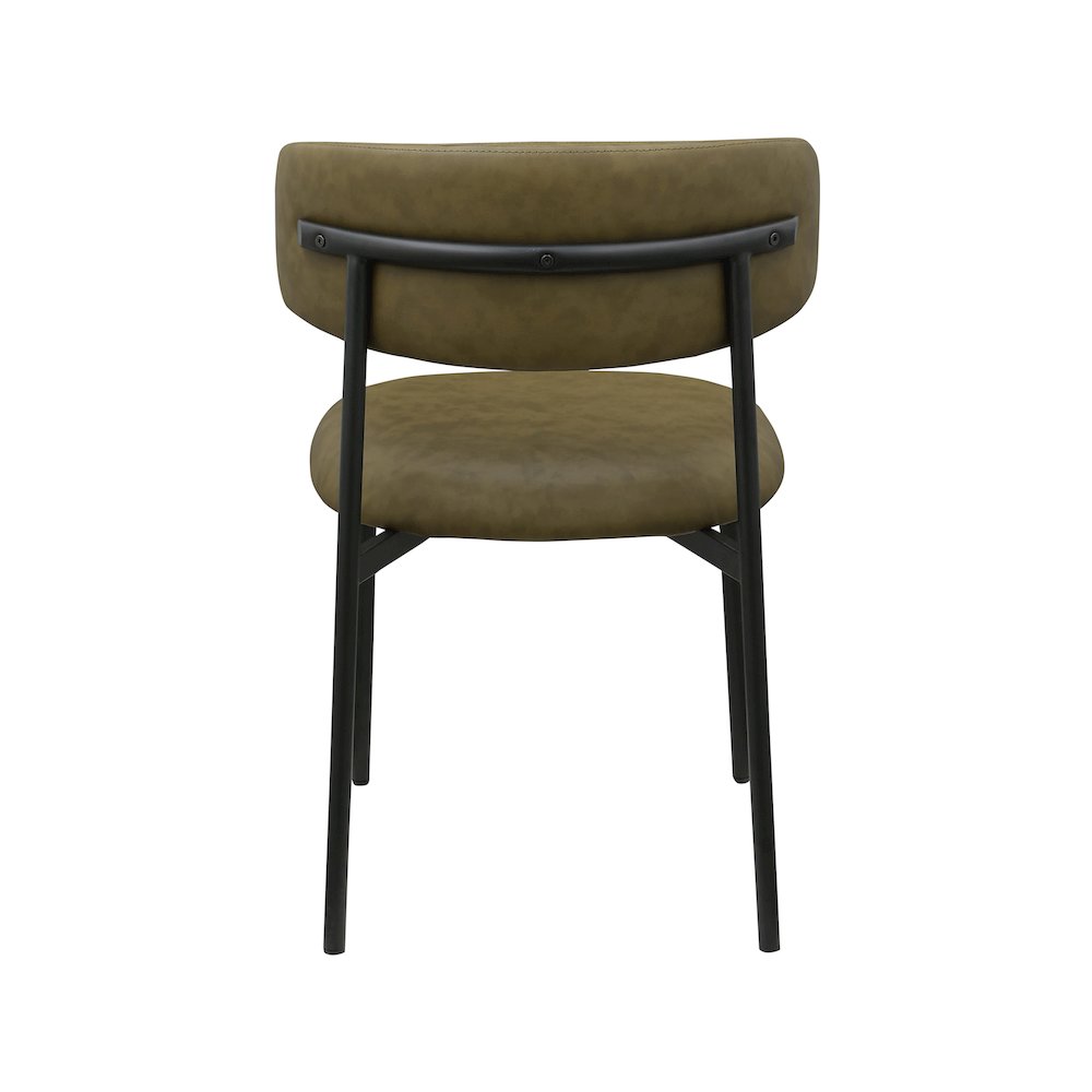 Lupita Olive Vegan Leather Dining Chair, Set of 2. Picture 2