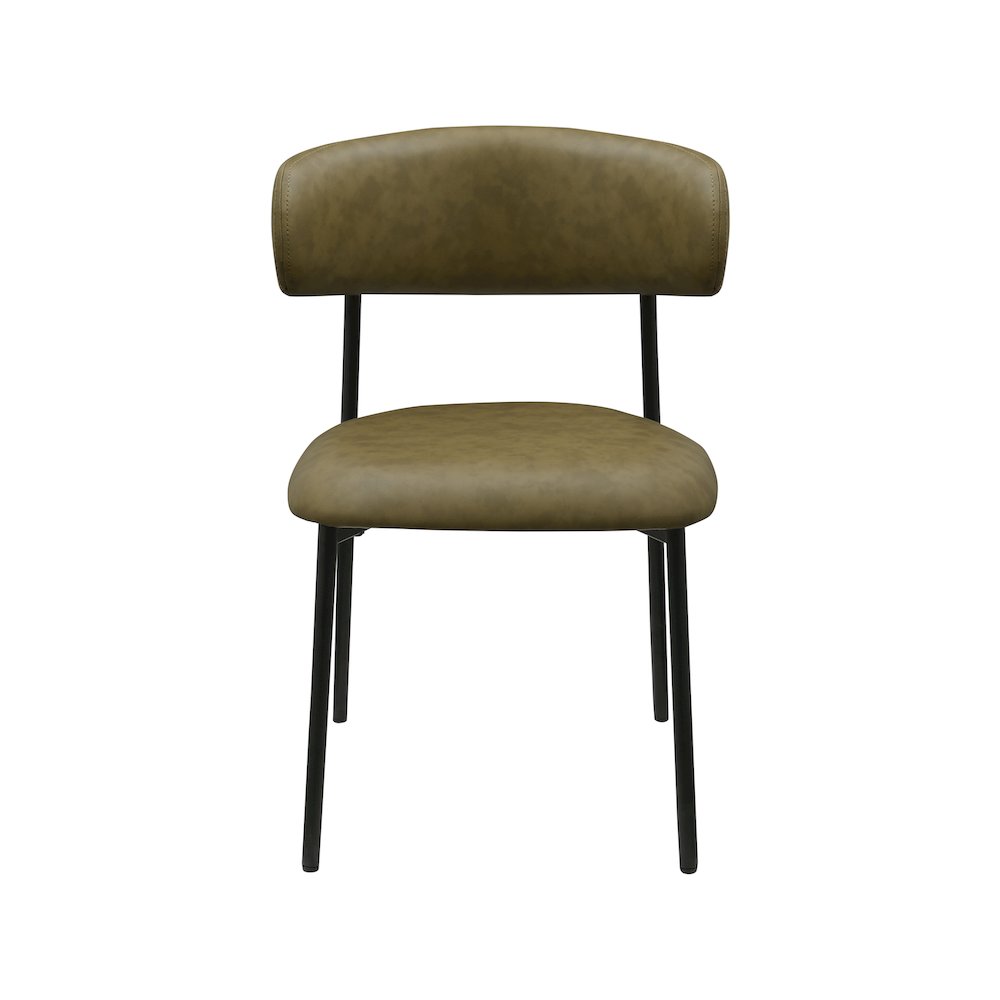 Lupita Olive Vegan Leather Dining Chair, Set of 2. Picture 3
