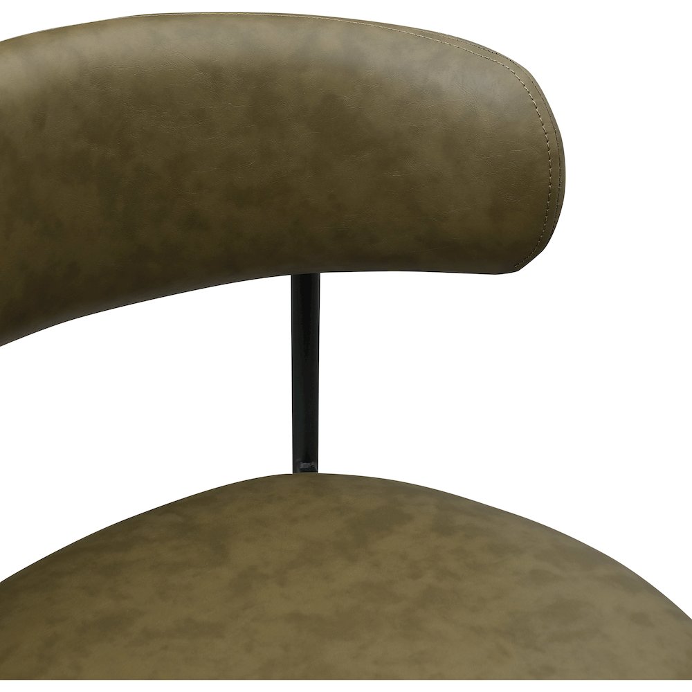 Lupita Olive Vegan Leather Dining Chair, Set of 2. Picture 5