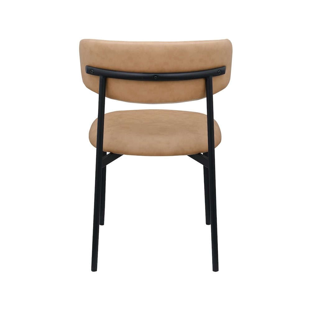 Lupita Tan Vegan Leather Dining Chair, Set of 2. Picture 2