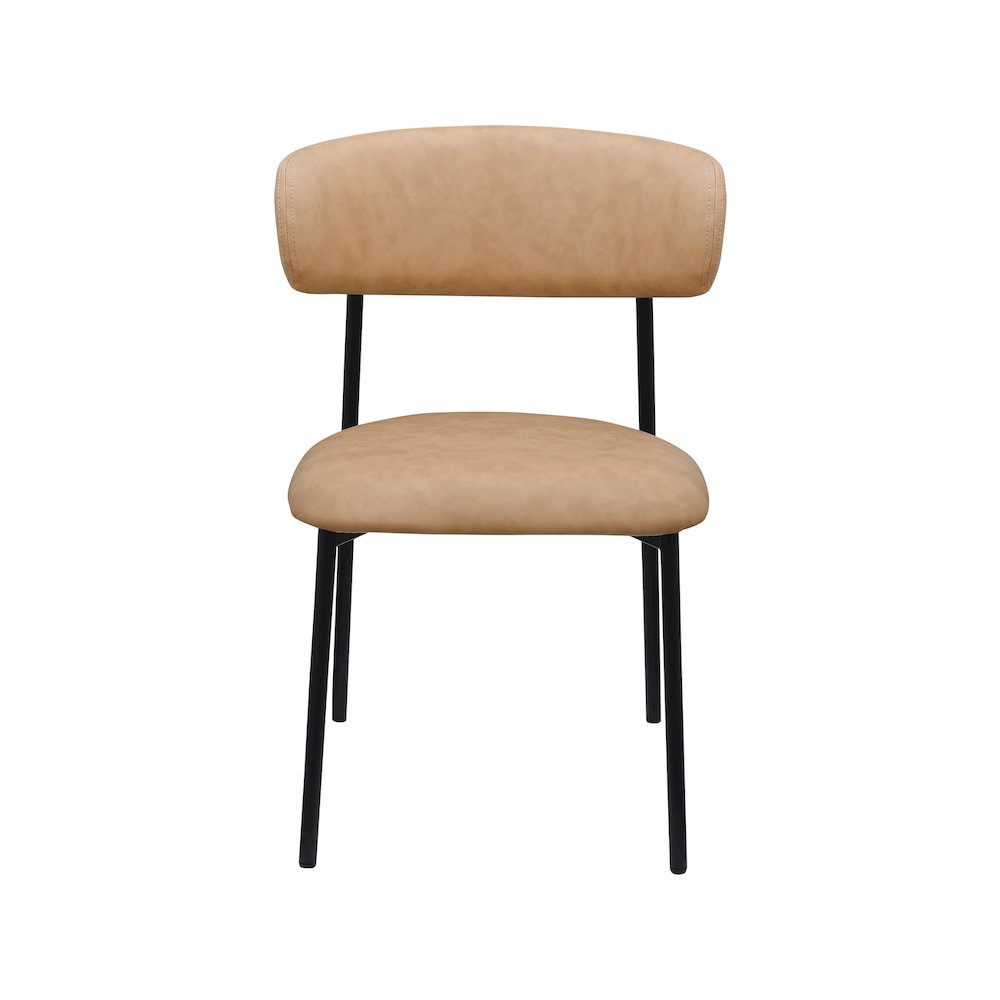 Lupita Tan Vegan Leather Dining Chair, Set of 2. Picture 3