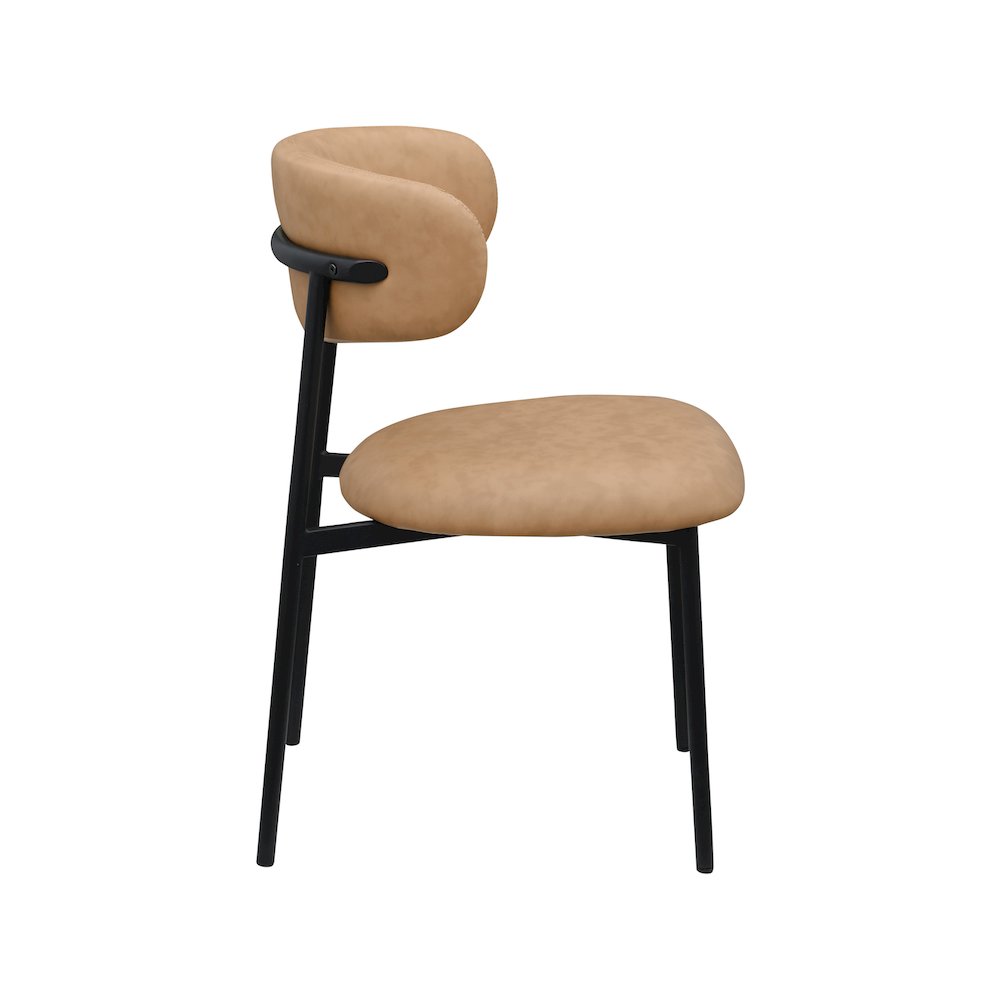 Lupita Tan Vegan Leather Dining Chair, Set of 2. Picture 4