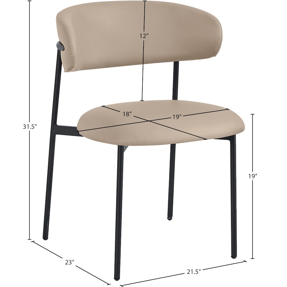Lupita Taupe Vegan Leather Dining Chair, Set of 2. Picture 7