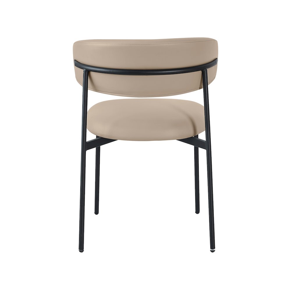 Lupita Taupe Vegan Leather Dining Chair, Set of 2. Picture 2
