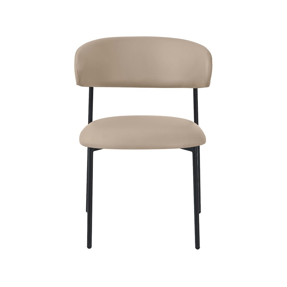 Lupita Taupe Vegan Leather Dining Chair, Set of 2. Picture 3