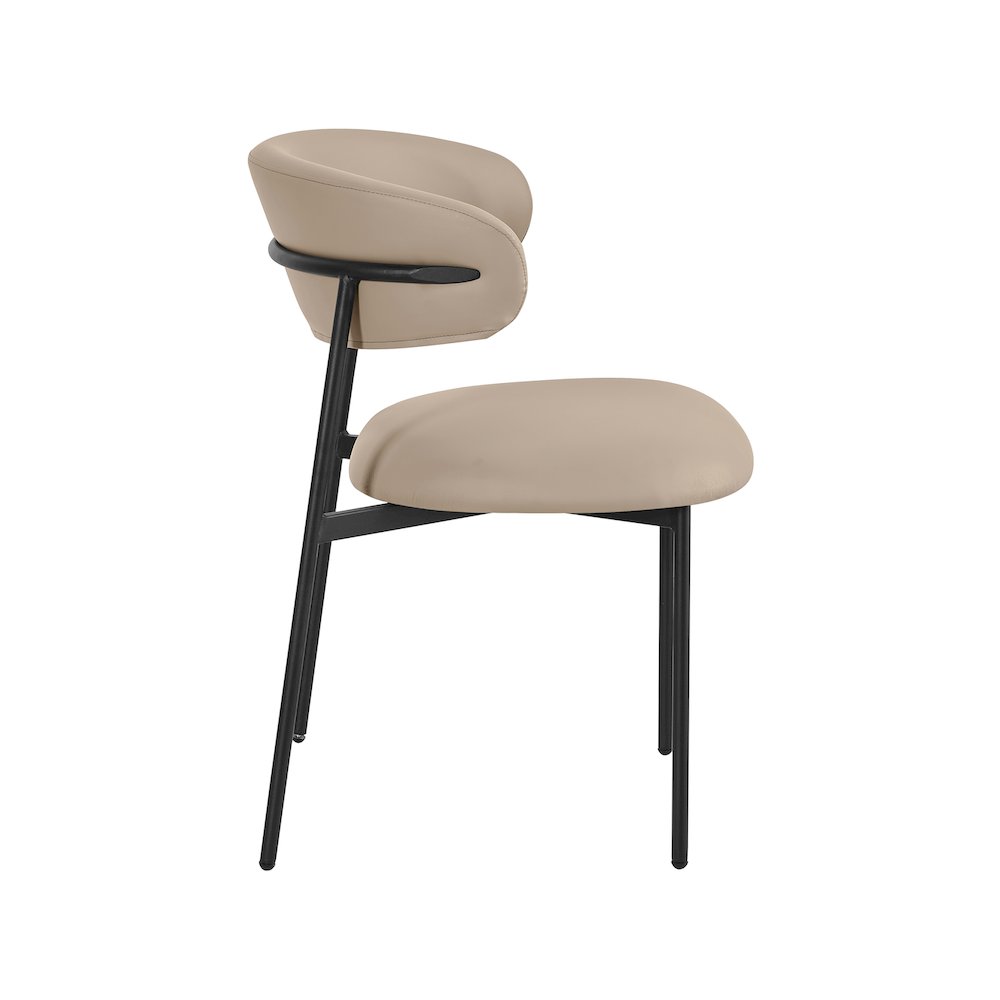 Lupita Taupe Vegan Leather Dining Chair, Set of 2. Picture 4