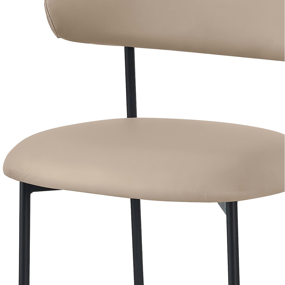 Lupita Taupe Vegan Leather Dining Chair, Set of 2. Picture 5