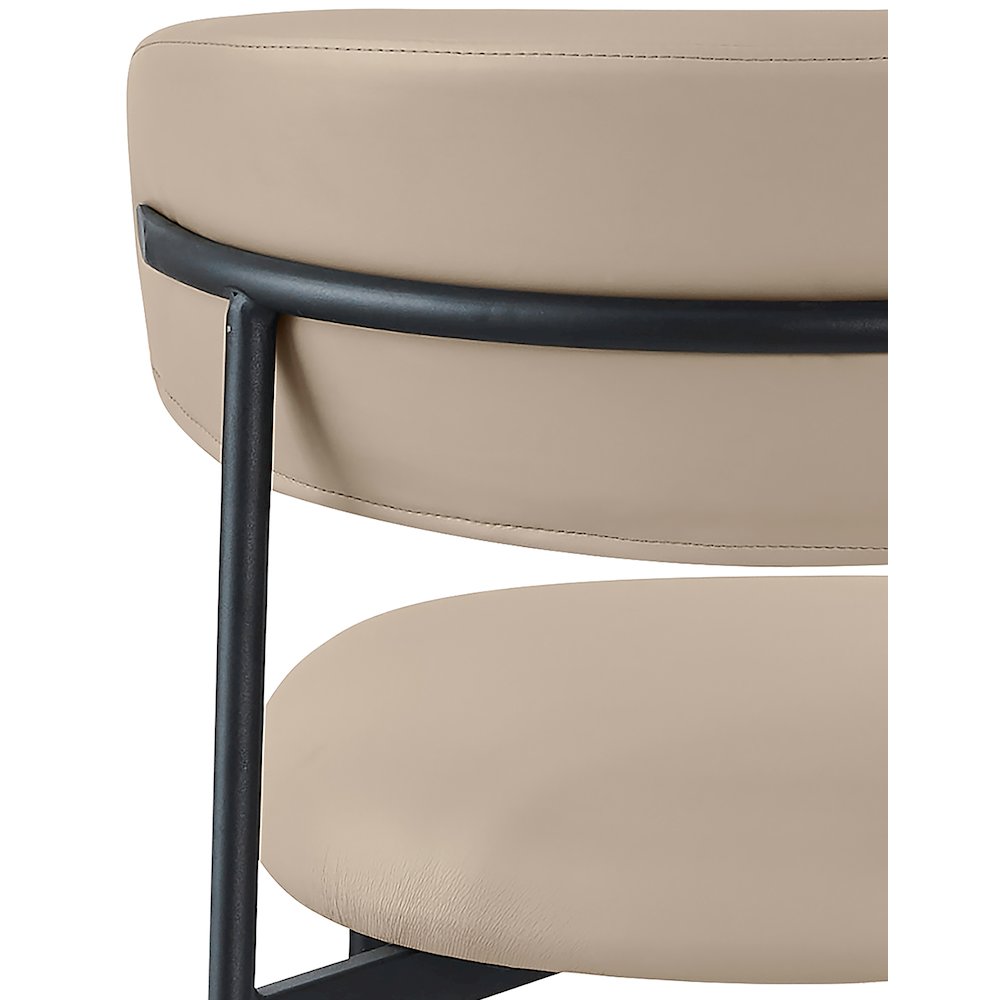 Lupita Taupe Vegan Leather Dining Chair, Set of 2. Picture 6