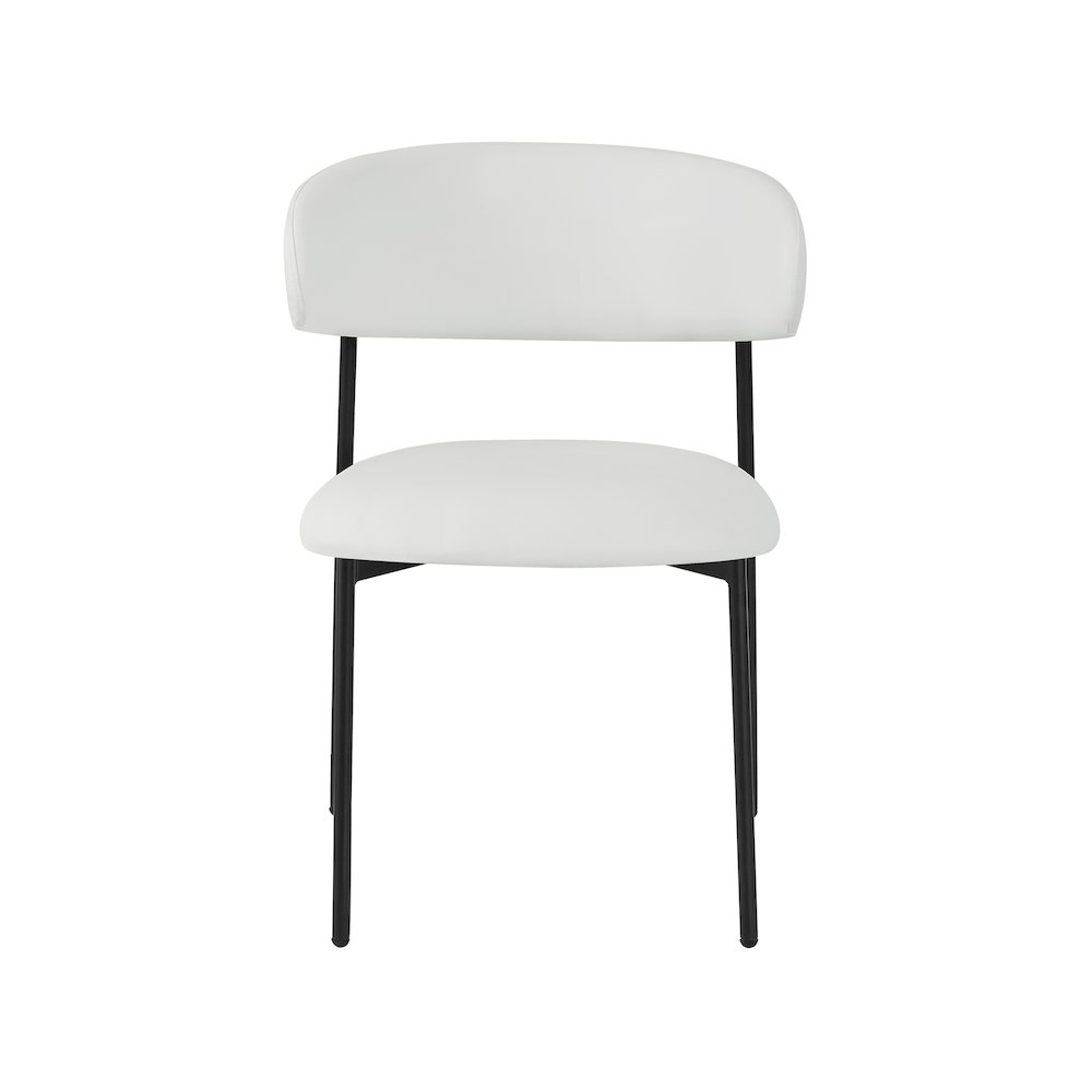 Lupita Off-White Vegan Leather Upholstered Dining Chair, Set of 2. Picture 3