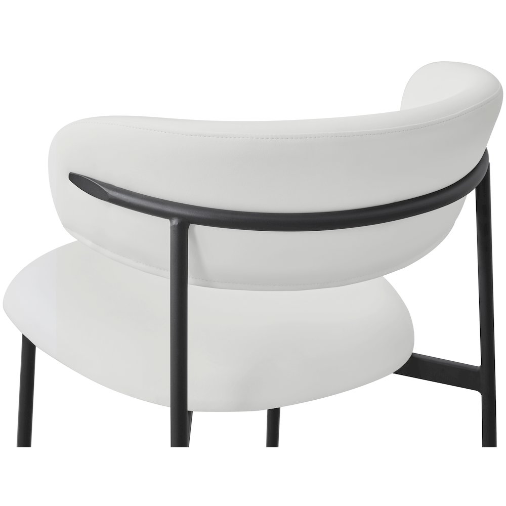 Lupita Off-White Vegan Leather Upholstered Dining Chair, Set of 2. Picture 6