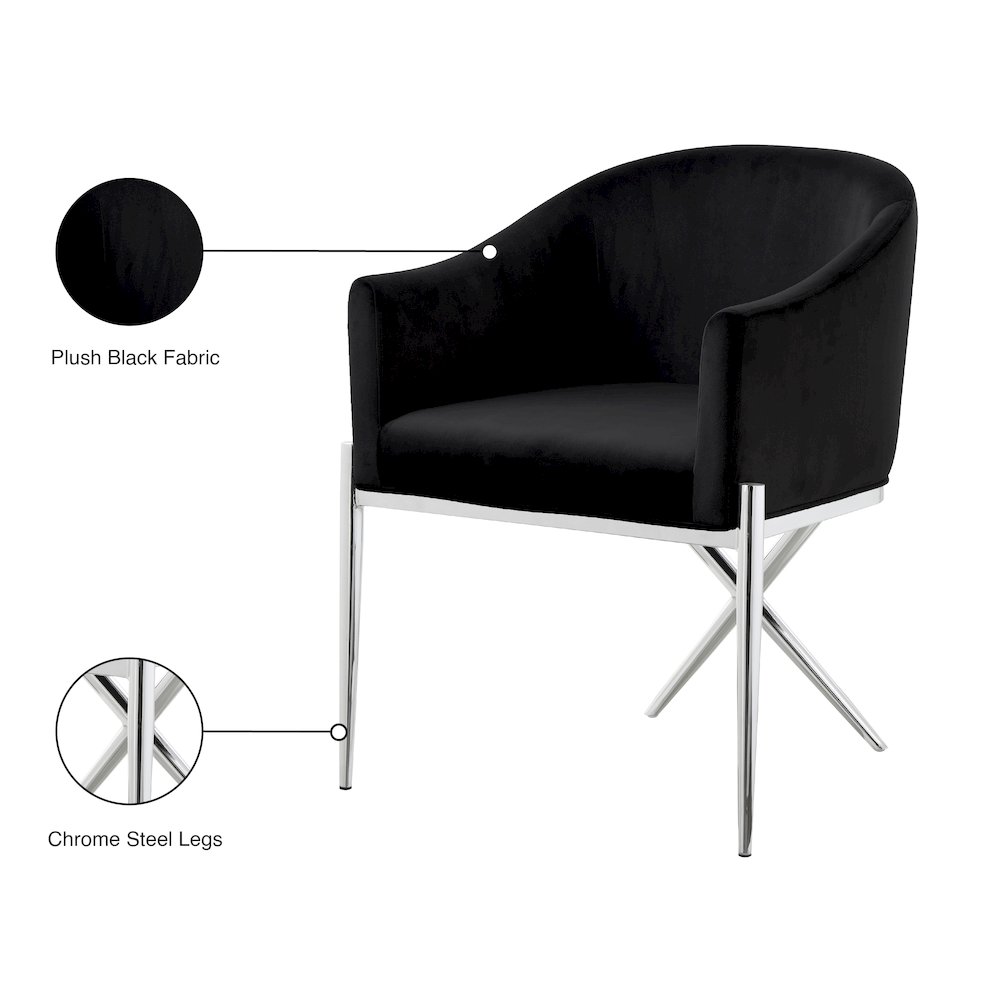 Xavier Black Velvet Dining Chair. Picture 5