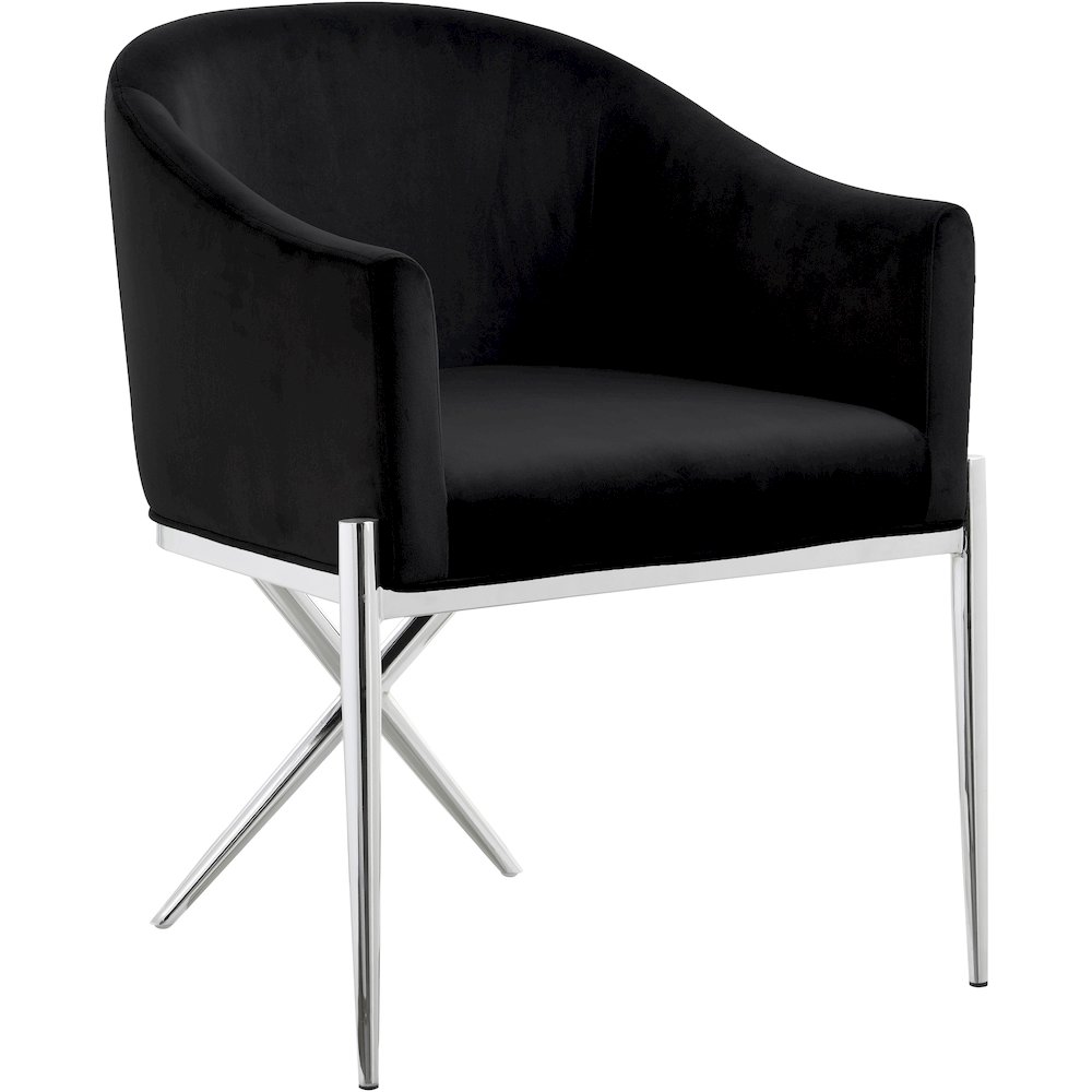 Xavier Black Velvet Dining Chair. Picture 1