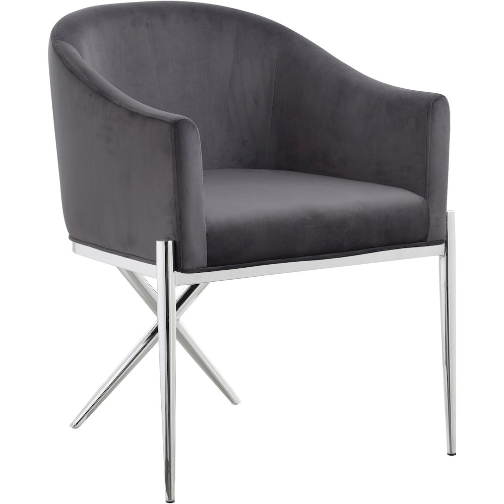 Xavier Grey Velvet Dining Chair. Picture 1