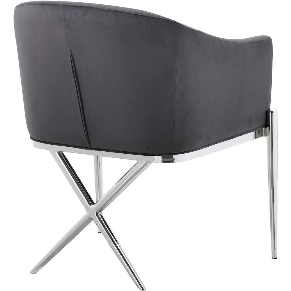 Xavier Grey Velvet Dining Chair. Picture 2