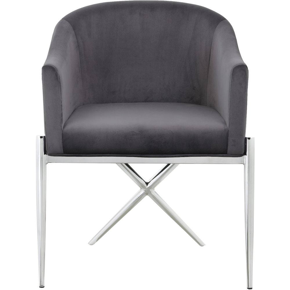 Xavier Grey Velvet Dining Chair. Picture 3