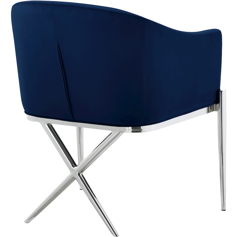 Xavier Navy Velvet Dining Chair. Picture 2