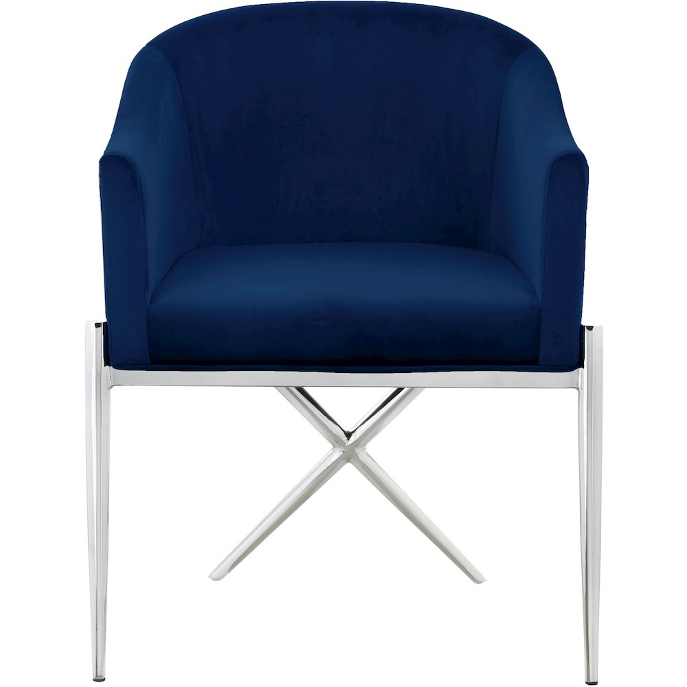 Xavier Navy Velvet Dining Chair. Picture 3