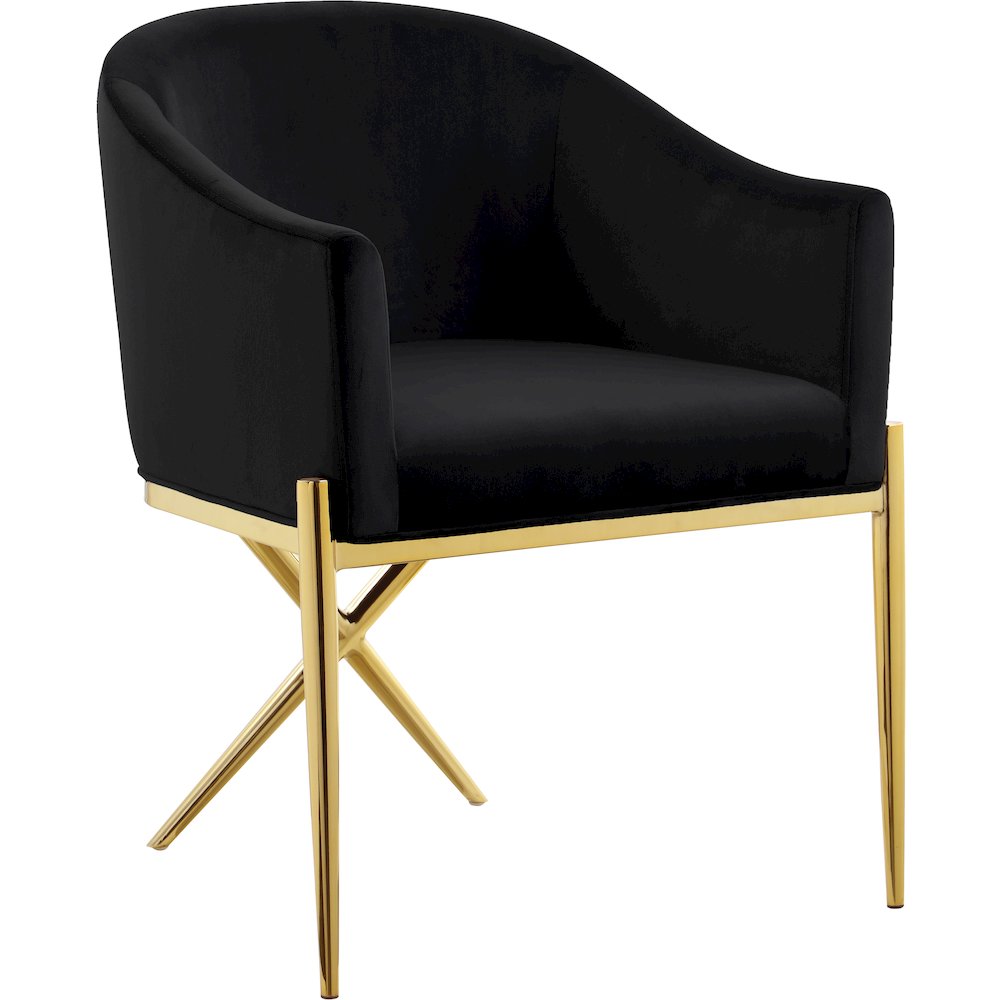 Xavier Black Velvet Dining Chair. Picture 1