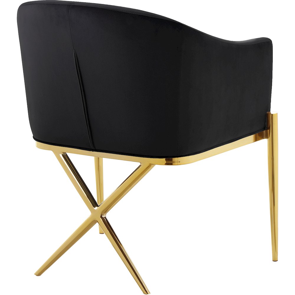 Xavier Black Velvet Dining Chair. Picture 2