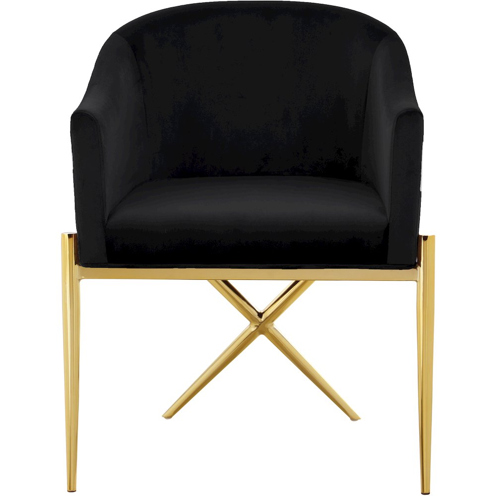 Xavier Black Velvet Dining Chair. Picture 3