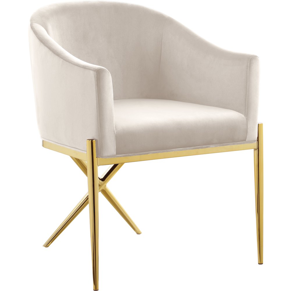 Xavier Cream Velvet Dining Chair. Picture 1