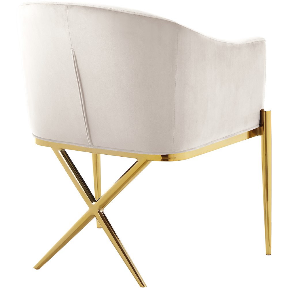 Xavier Cream Velvet Dining Chair. Picture 2