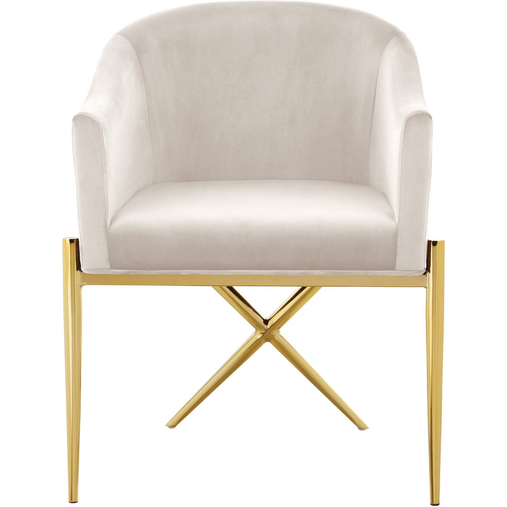 Xavier Cream Velvet Dining Chair. Picture 3