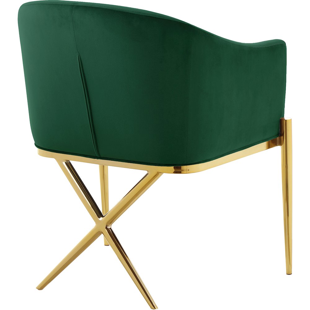Xavier Green Velvet Dining Chair. Picture 2