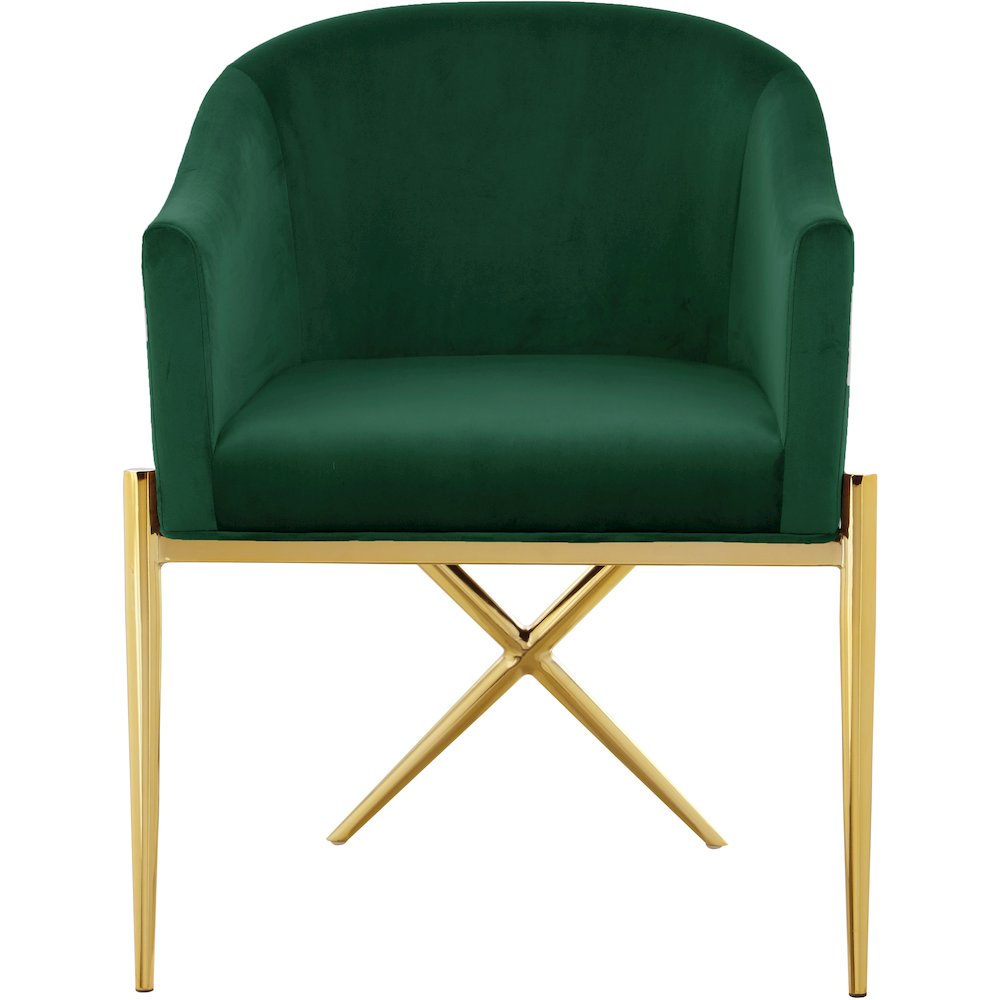 Xavier Green Velvet Dining Chair. Picture 3