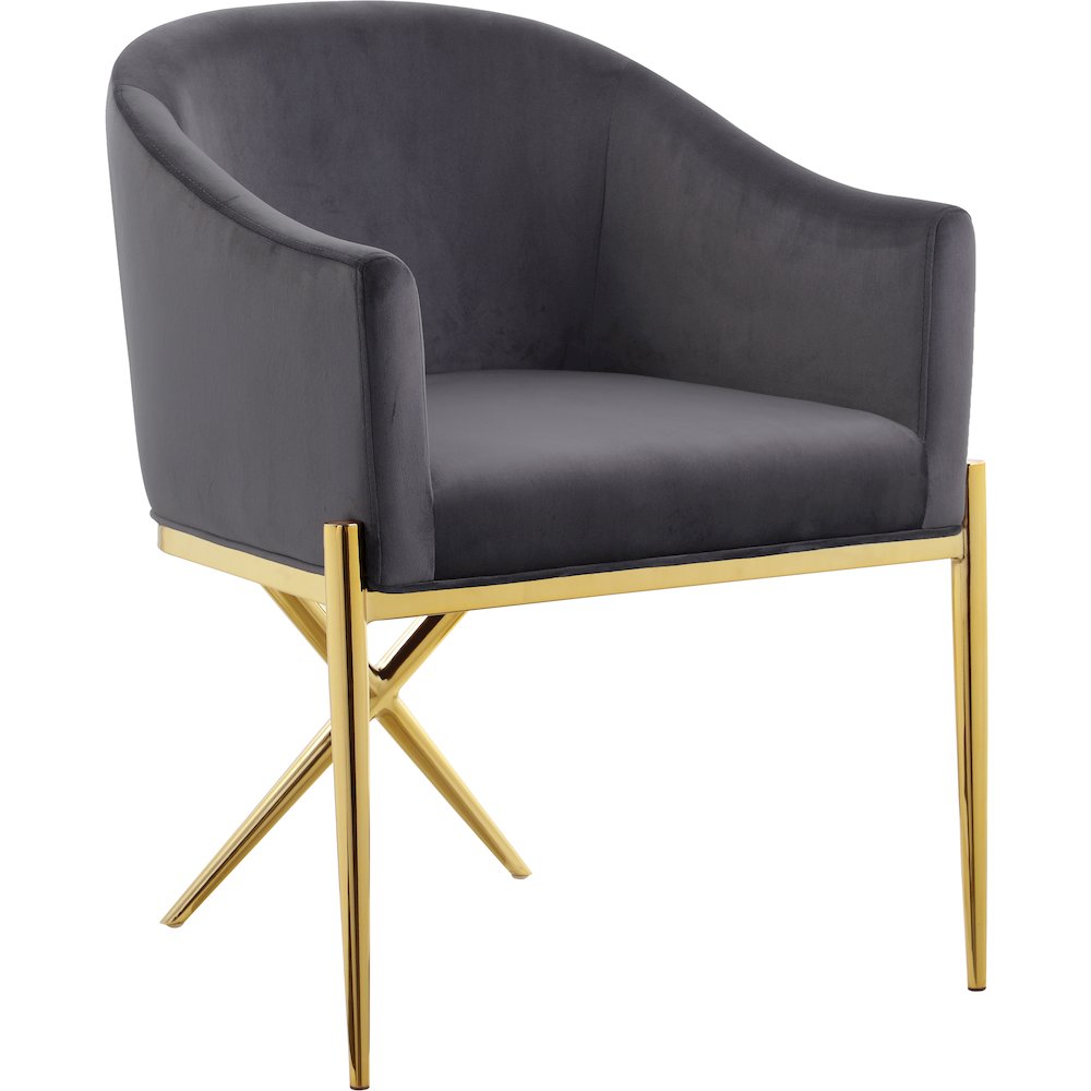Xavier Grey Velvet Dining Chair. Picture 1