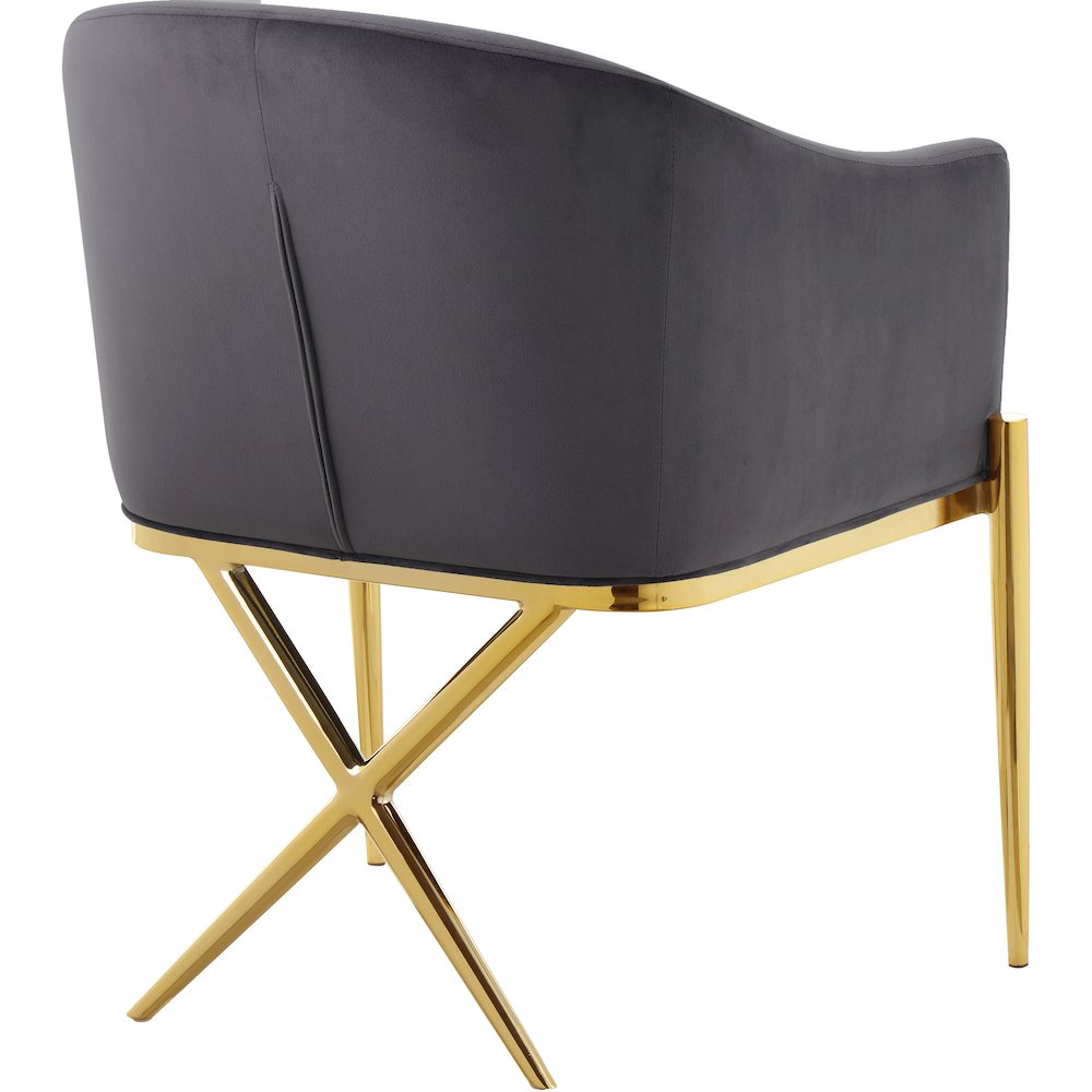 Xavier Grey Velvet Dining Chair. Picture 2