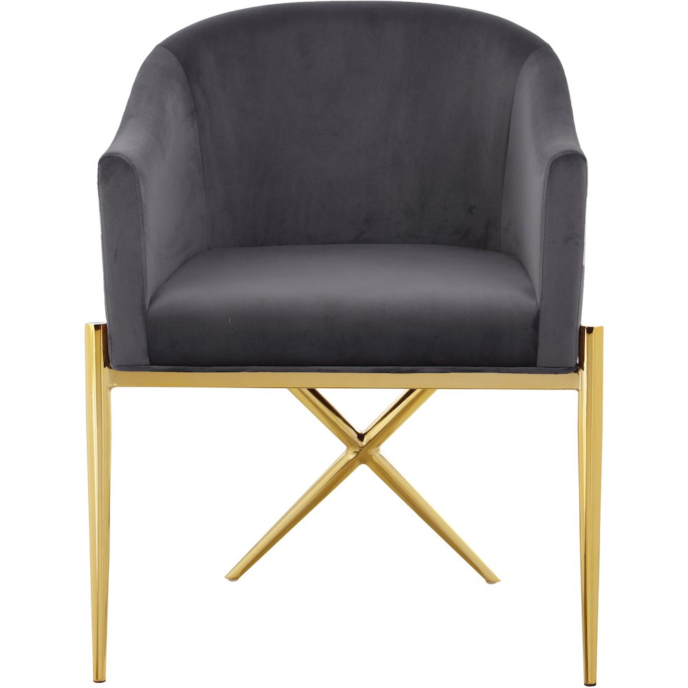 Xavier Grey Velvet Dining Chair. Picture 3