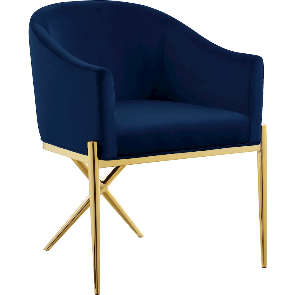 Xavier Navy Velvet Dining Chair. Picture 1