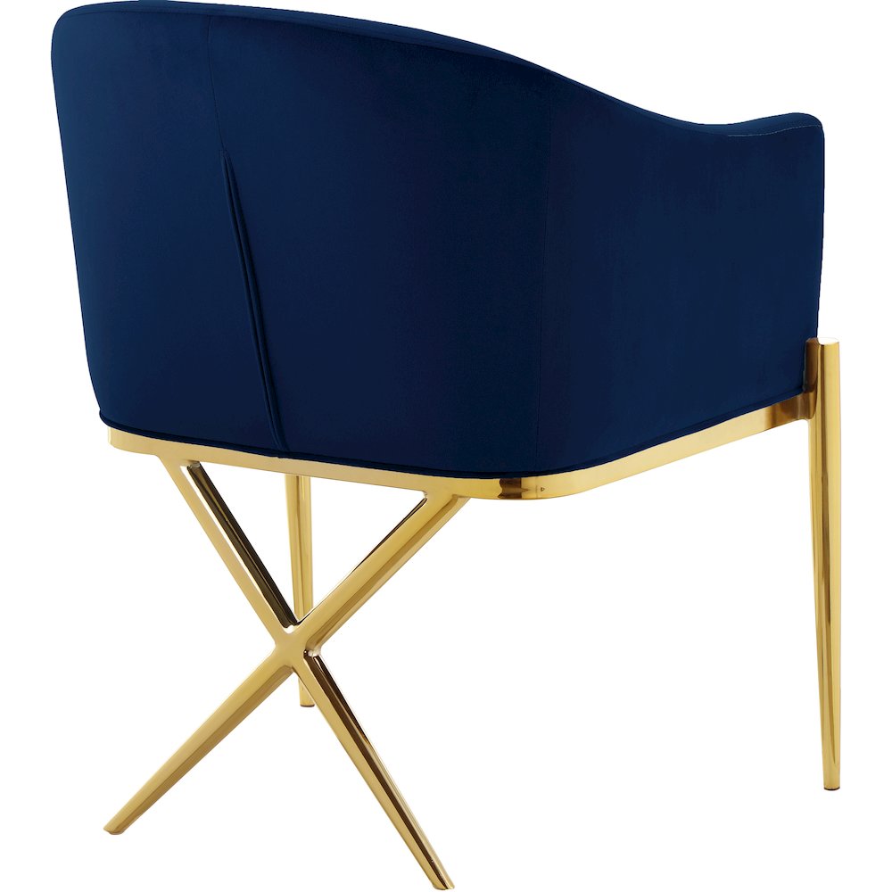 Xavier Navy Velvet Dining Chair. Picture 2
