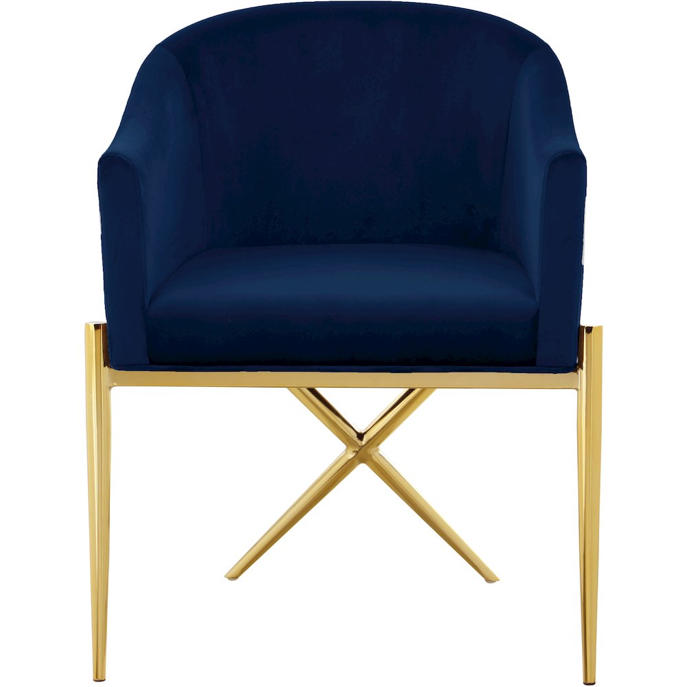 Xavier Navy Velvet Dining Chair. Picture 3