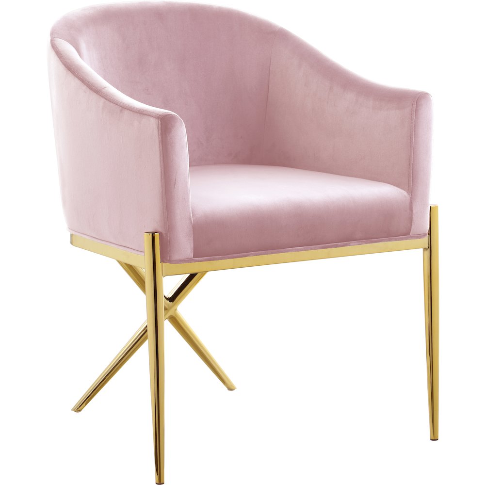 Xavier Pink Velvet Dining Chair. Picture 1