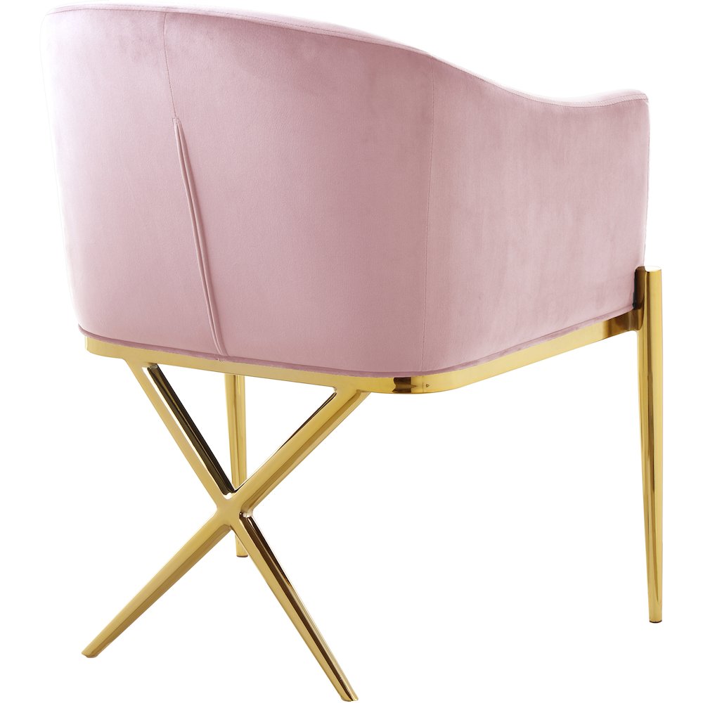Xavier Pink Velvet Dining Chair. Picture 2